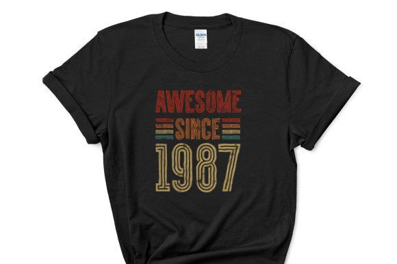 Awesome Since 1987 Graphics & T-Shirt Designs