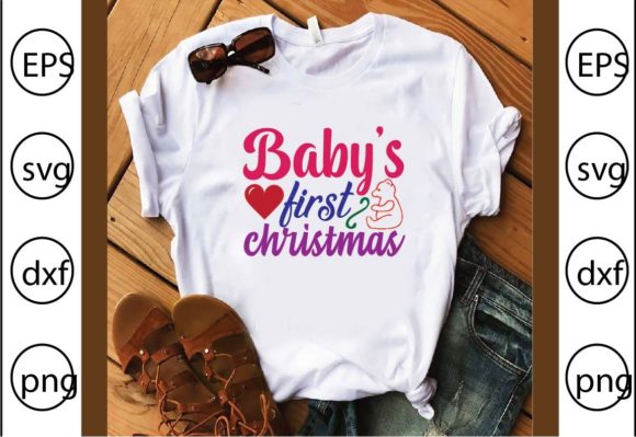 Baby's First Christmas Graphics for T-Shirt Designs