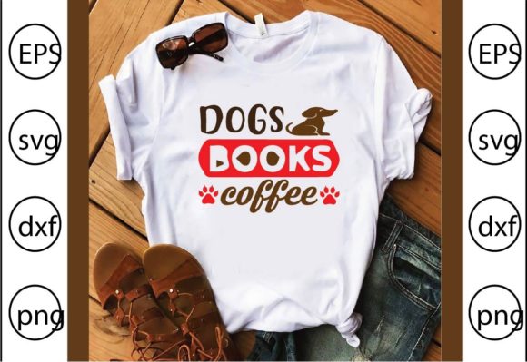 Dog Books Coffee Graphics for T-Shirt Designs